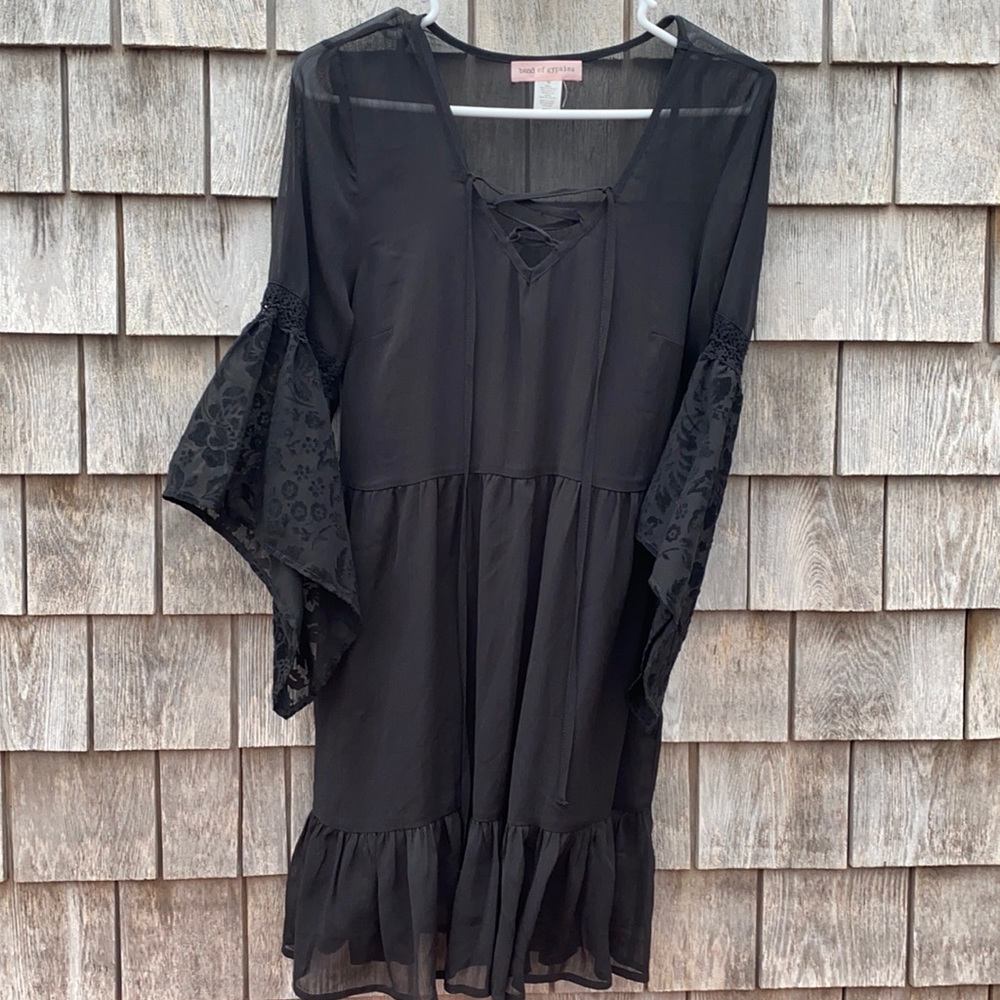 Black sheer dress with slip